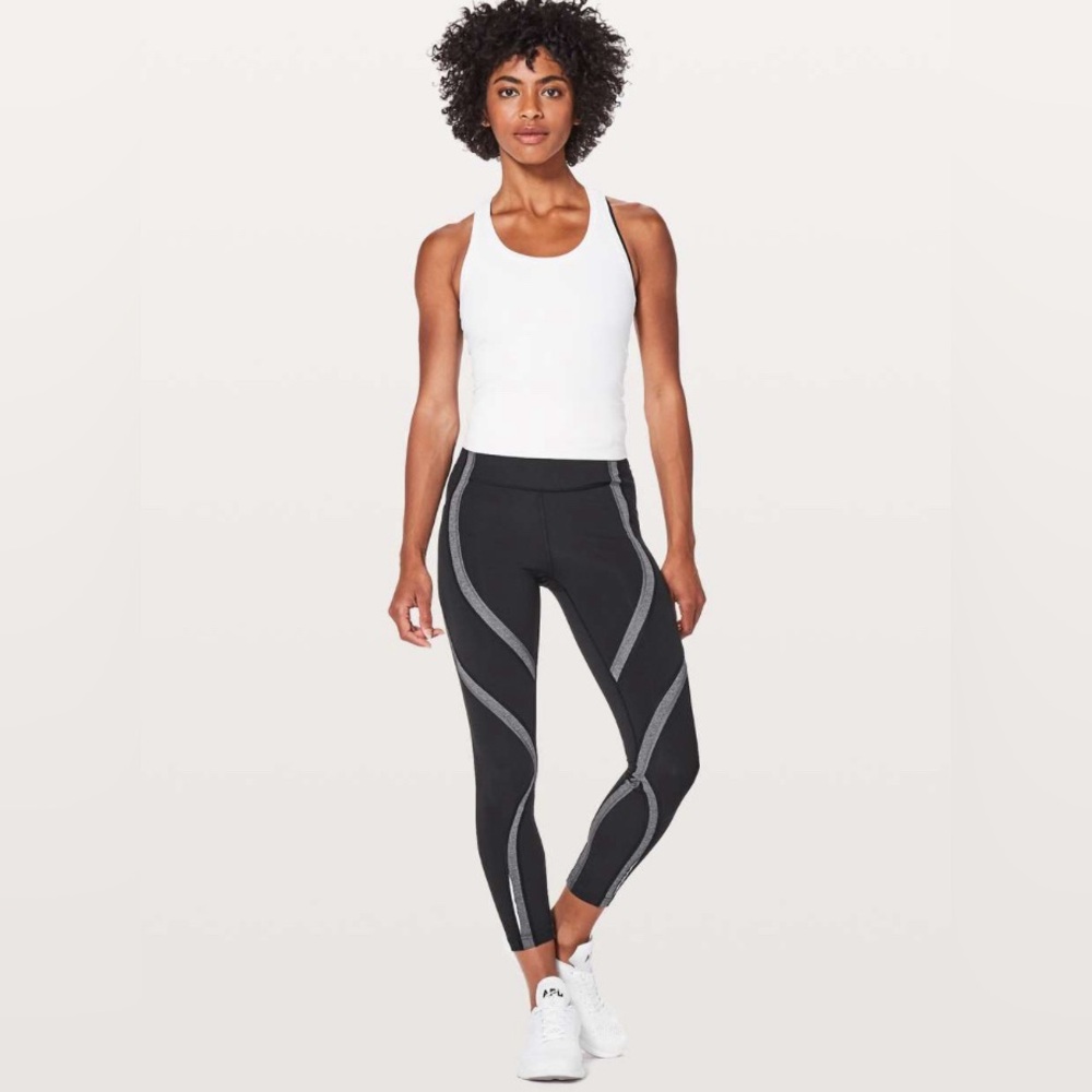 🍋Lululemon🍋 Wild Twist 7/8 Tight *25" Black / Heathered Black, Size 4